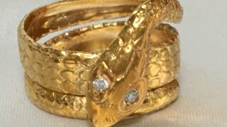 K１８ リング 指輪　18金 貴金属 蛇 ヘビ スネーク